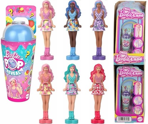 Mini Barbie Land Mini Muñeca 4cm + Vaso 7,5x15cm surtido en expositor (10)
