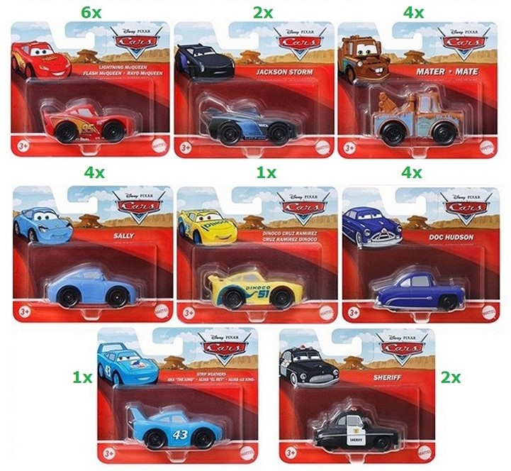 Disney Cars Die-cast Vehicles 8 assorted 11x12,5cm