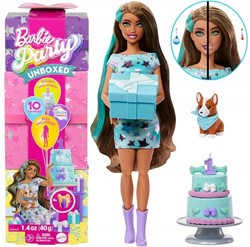 Barbie Party Unboxed Bambola + accessori + 10 sorprese 11,5x32,5cm