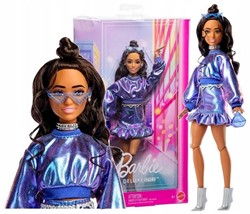 Mattel Barbie Deluxe Style con abito blu metallizzato 20x33cm