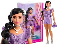 Mattel Barbie Deluxe Style di con abito viola metallizzato 20x33cm