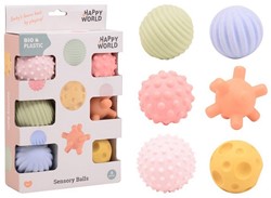 Happy World Habilidades motoras y bolas sensoriales 6 piezas en caja 18,5x29cm