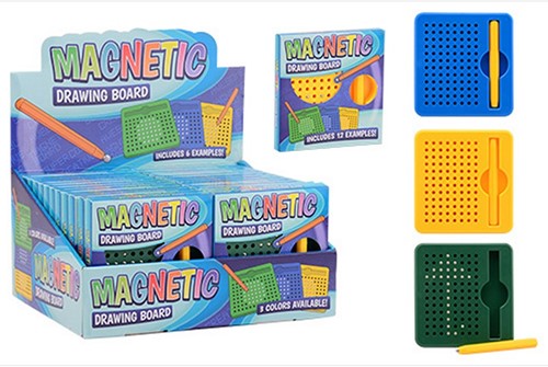 Magnetisch bal tekenbord in display 11cm 3 assorti 11x12x1,5cm