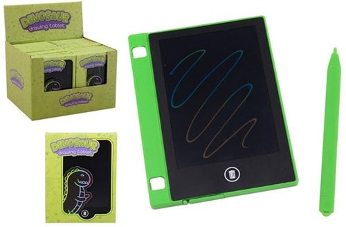 Regenboog Dino teken tablet pocket editie 9x13cm