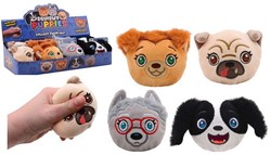 Squeeze Chiens en peluche Slow Rise 4 assortis 7cm sur un présentoir (8)