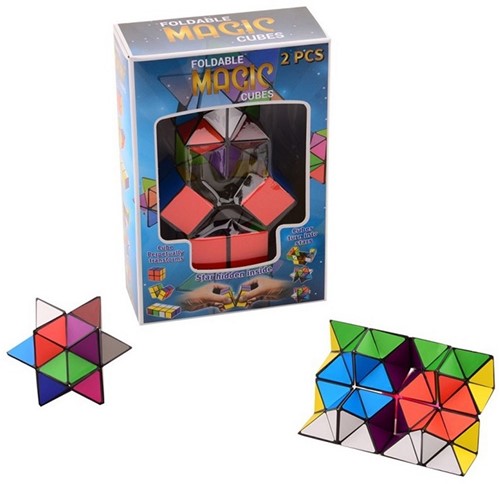 Vouwbare magische kubus 2 stuks in doos 13x19cm
