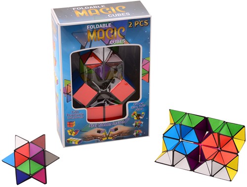 Vouwbare magische kubus 2 stuks in doos 13x19cm