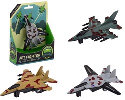 Kampfjet aus Druckguss mit Tarnung auf Karte 3, sortiert, 14,8 x 3,5 x 18,5 cm