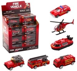 Feuerwehrfahrzeuge 1:64 im Display 6 sortiert 12x5x6,3cm
