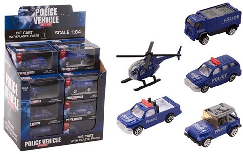 Police vehicles 1:64 in display 6 assorted 12x5x6,3cm -2