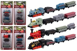 Locomotief Die-Cast speelset pull-back 4-delig 11x2,5x22cm