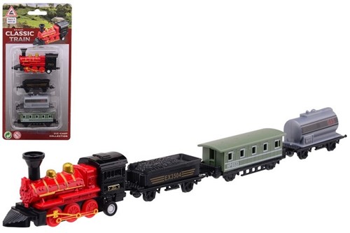 Locomotief Die-Cast speelset pull-back 4-delig 11x2,5x22cm-2