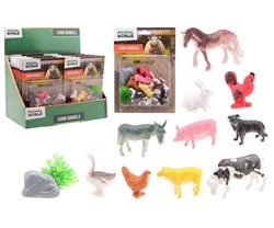 Animal World Boerderij dieren speelset 12-delig op kaart 14x2,5x19,5cm in display (12)