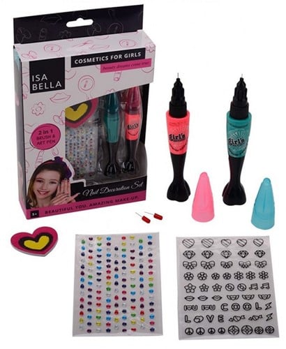 Isabella nagel decoratie set in doos 16,5x26cm (Best Before date: 01-01-2025, na openen 6 maanden houdbaar)