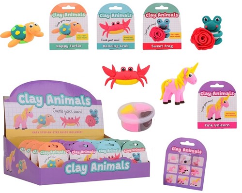 Crea Kids Klei Dieren 9,5x11,5cm 4 assorti in display (24)