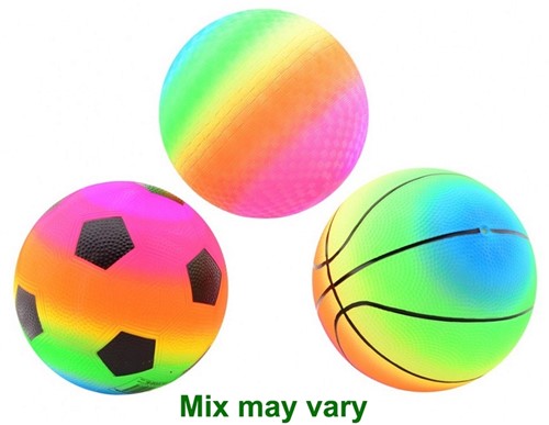 Regenboogbal (maat 5) 3 assorti 21cm
