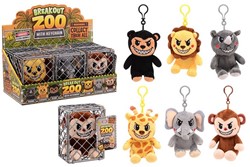 BREAK OUT ZOO Plüschtiere im Käfig 10x7x13cm 6 sortiert im display (6)