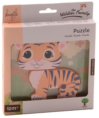 Jouéco® - The Wildies Family Houten Puzzel 4 assorti 15x2x18,5cm-3