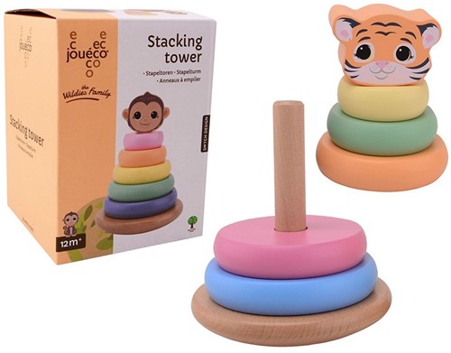 Jouéco® - The Wildies Family Houten Stapeltoren 10x14cm