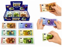 Squeeze Euro Geld 15,5x7x1cm 36 gram assorti in display (12) (Air-Freight)