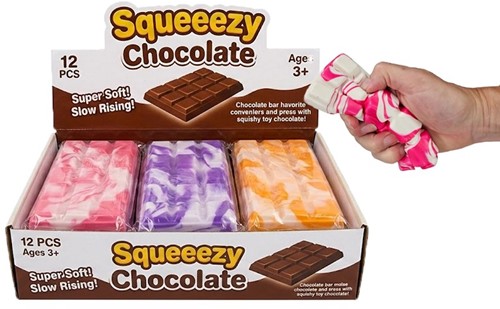 Squeeze Slow Rise chocolate 16x7cm surtidos in display (12) (Air-Freight)