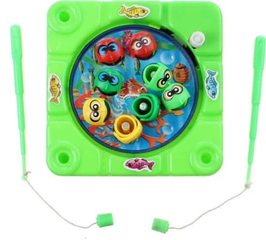 Fishing game wind-up Magnetic 8 fish + 2 rods 4 assorted 14x21cm