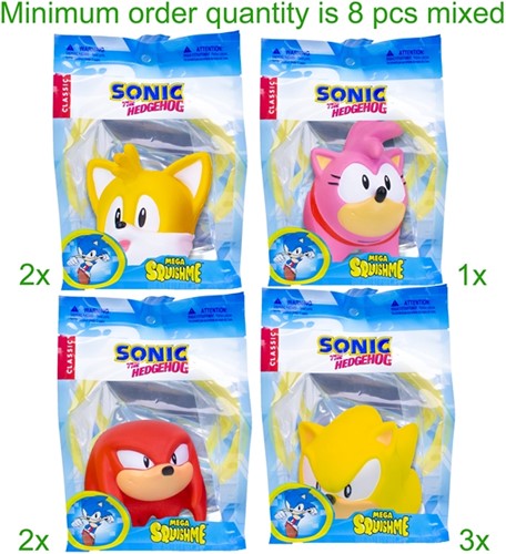 Sonic the Hedgehog Mega Squishme 4 surtidos 15,5x22cm 