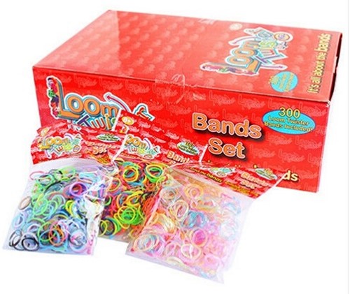 Loom Twister Bands Set (300 Bands, Hook Tool + S-Clips) 9,5x14cm in display (48)