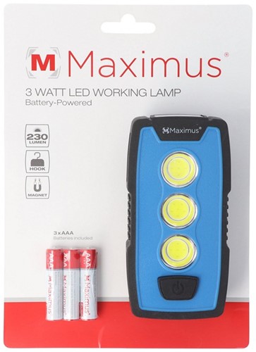 Maximus Working Lamp LED 3 Watt 16x22cm (Incl. 3x AAA Batterijen)