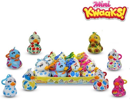 Wyncor Tiny Kwaaks! Plush Ente 8cm + Bagclip 8 assorted in display (16) Serie 1