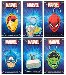 Sleutelhanger 2D  Disney Marvel PVC 6 assorti 6,5x12cm
