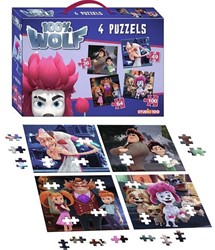 100% Wolf puzzel 4 in 1 22x31,5cm