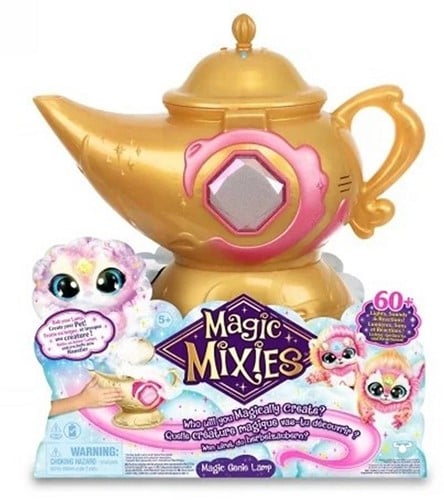 Magic Mixies Wonderlamp met interactief pluche knuffel 20cm met licht en geluid 28x33cm (Taal: Itailiaans, Spaans, Portugees , Turks)