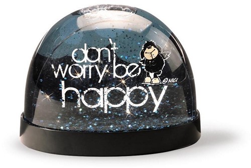 Nici Glitterglobe "Don't worrry Be Happy" 7x9cm