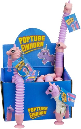 Poptube Eenhoorn Stretching Sleutelhanger 19cm assorti in display (24)