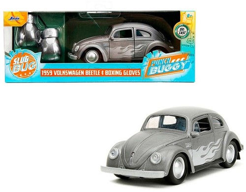 Die-Cast Punch Buggy '59 VW Beetle W/Gloves Silver 1/32 7,5x20cm