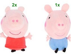 Peppa Pig Pluche Lil' Bodz Peppa + George assorti 25cm