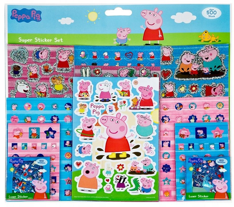 Peppa Pig Super Sticker Set, über 500 Stuck 37,5x41,5cm