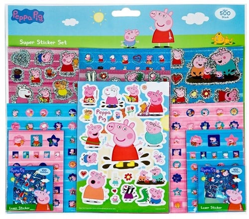 Peppa Pig Super Sticker Set, meer dan 500 stuks 37,5x41,5cm