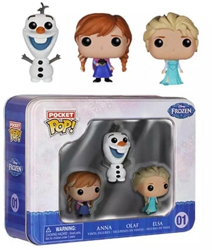 POP! Frozen Elsa Anna & Olaf Pocket Tin 3-Pack 14x18cm