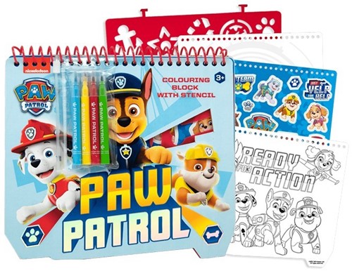 Paw Patrol Kleurboek met sjabloon+stickers 20x21,5cm