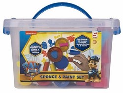 Paw Patrol Sponge & Paint Set in plastic kist 16x26cm
