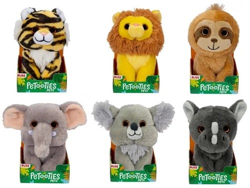 Russ Petooties Animales salvajes de peluche de 10cm surtidos en expositor (16)