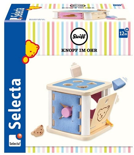 Schmidt Selecta wooden toy Steiff Shape Sorter 21x21cm (Language: German)