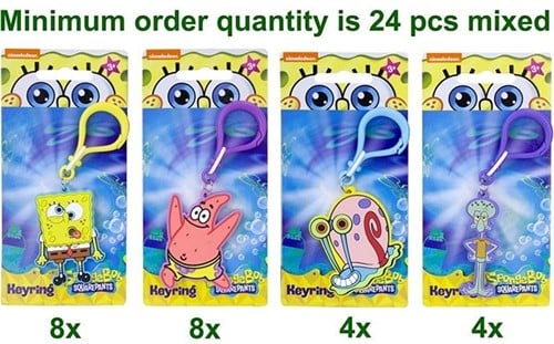 Spongebob Sleutelhanger 2D PVC 4 assorti 7x15,5cm