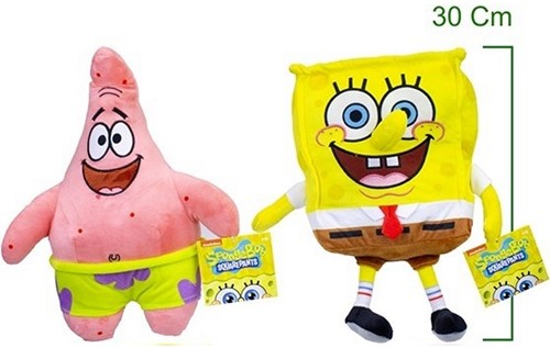 Spongebob Squarepants Peluche Spongebob + Patrick 2 assortis 30cm 