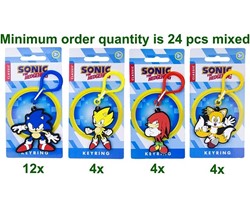 Sonic Porte-clés 2D PVC 4 assortis 7x15,5cm 