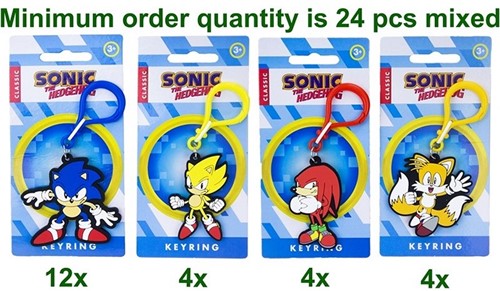 Sonic Llavero 2D PVC 4 surtidos 7x15,5cm