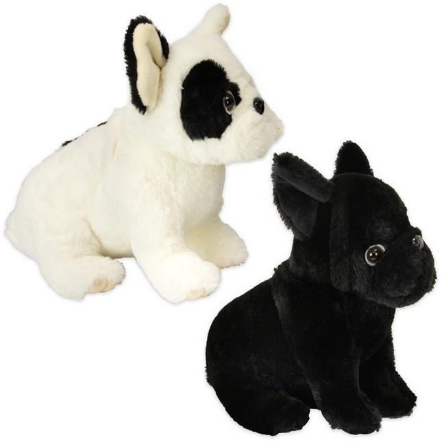 Sunkid Plush Bulldog Black / White 2 assorted 35cm