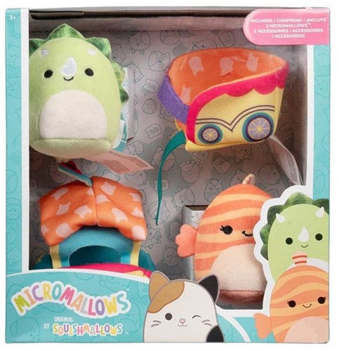 Squishmallows Micromallows Peluche 6,5cm 2-Pack + 2 Accessoires 18,5x19,5cm-2
